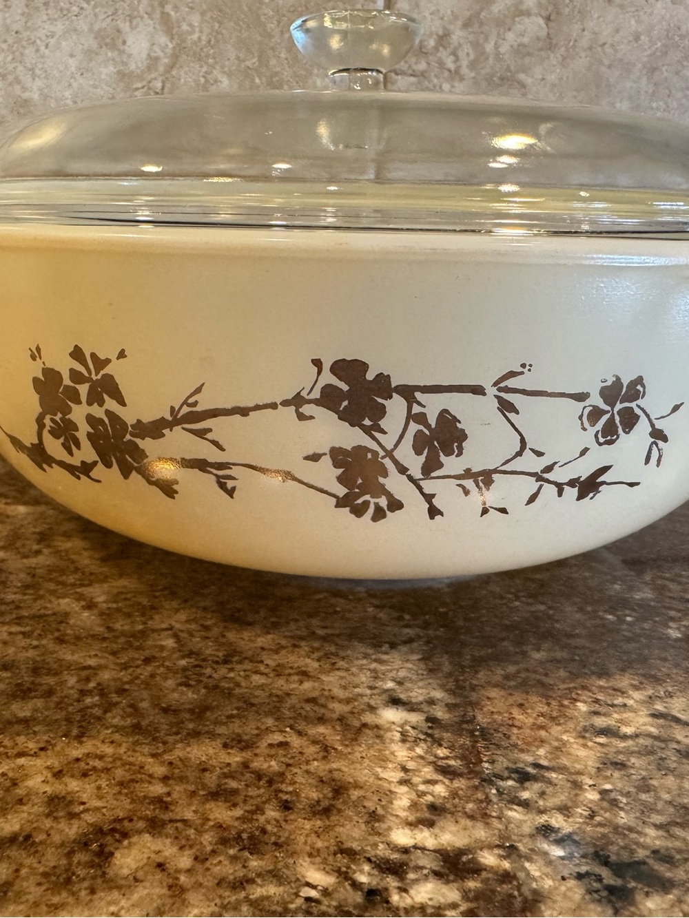 Vintage 1959 Pyrex Golden Branch Hospitality 024 2 Qt Casserole w Lid